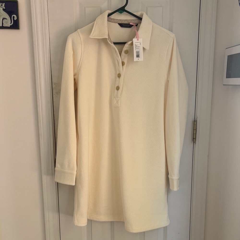 Vineyard Vine Cream Popover Dress